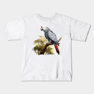 African Grey Parrot Kids T-Shirt